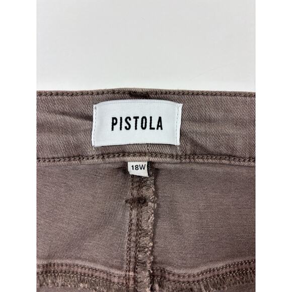 Pistola Topanga Cargo Jeans Brown Plus Size 18W Zip Pockets - Picture 3 of 10